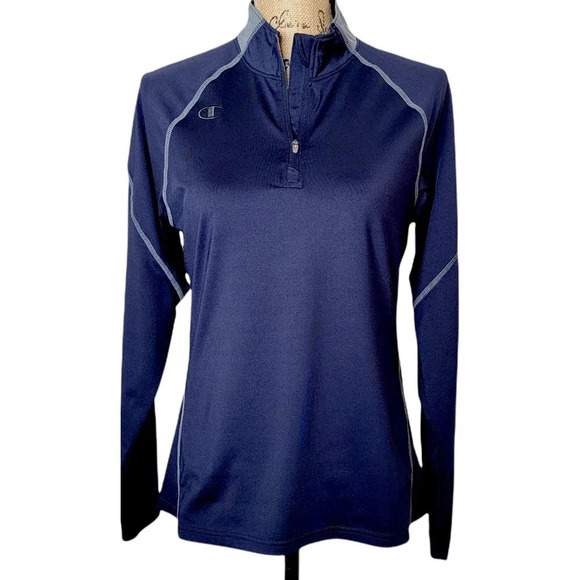 CHAMPION Women's Regular Double Dry Athletic Quarter Zip Pullover Size Medium - Picture 1 of 11